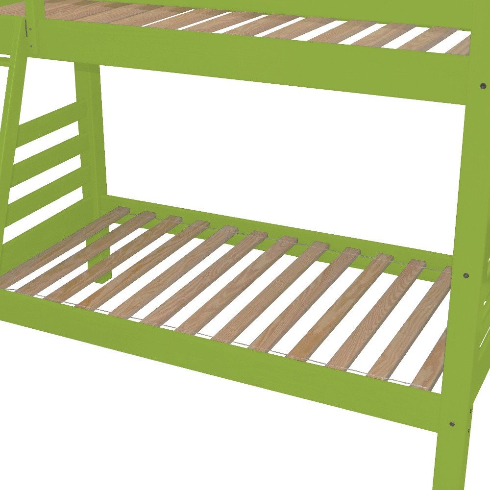 Green Full Solid Wood Bunk Bed