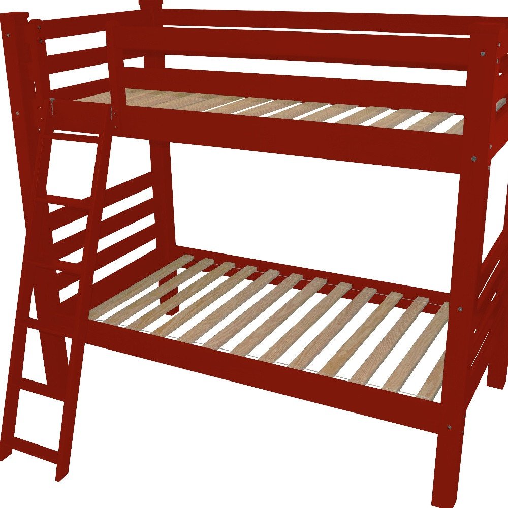 Red Full Solid Wood Bunk Bed
