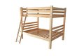 Natural Full Over Full Solid Wood Bunk Bed on a white background