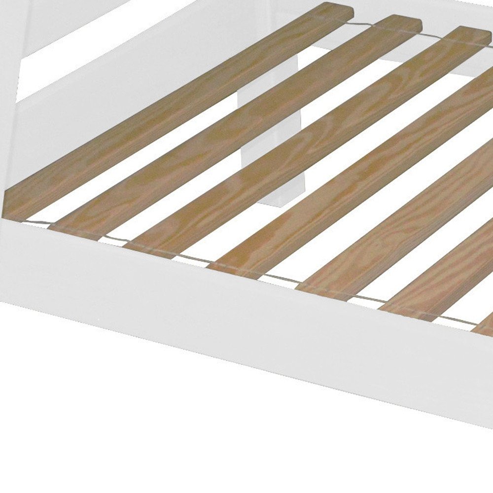 White Full Solid Wood Bunk Bed