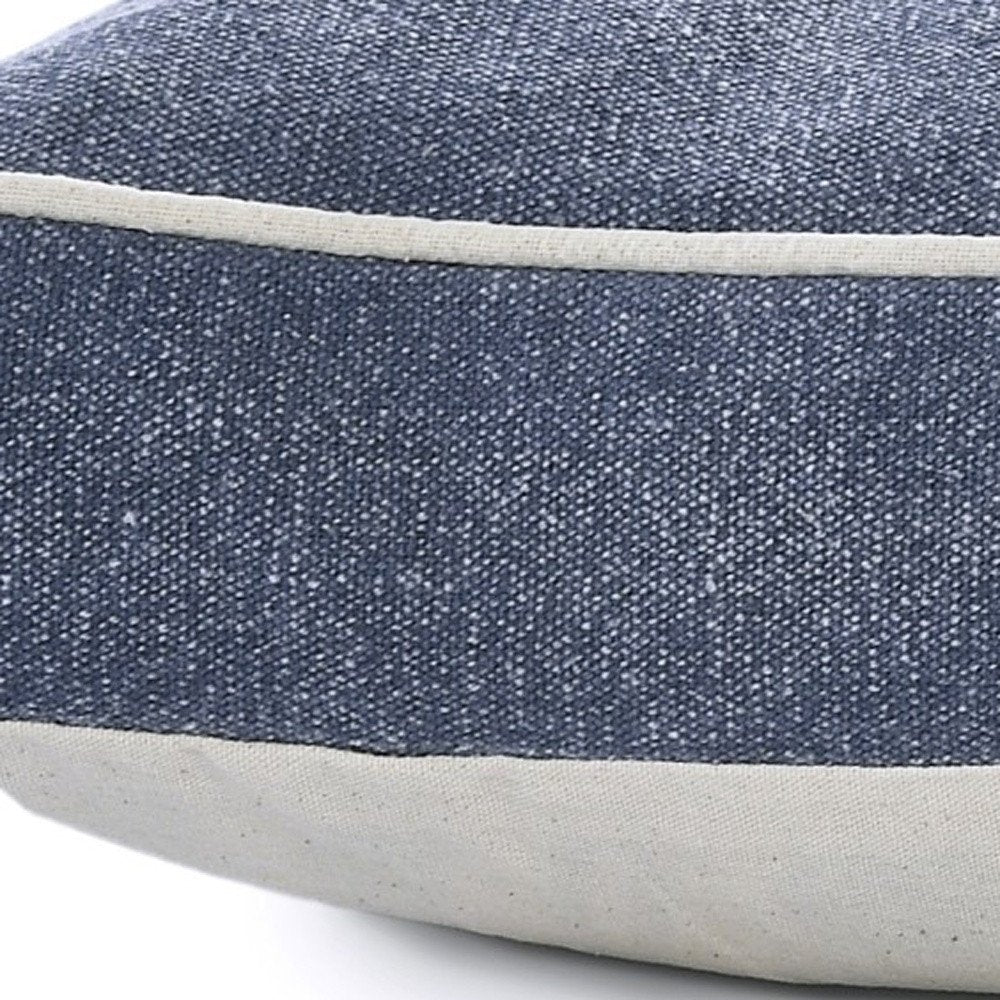 24" X 36" Stonewashed Blue Pillow Style Pet Bed With Removable Cover. Dog bed in blue cotton.