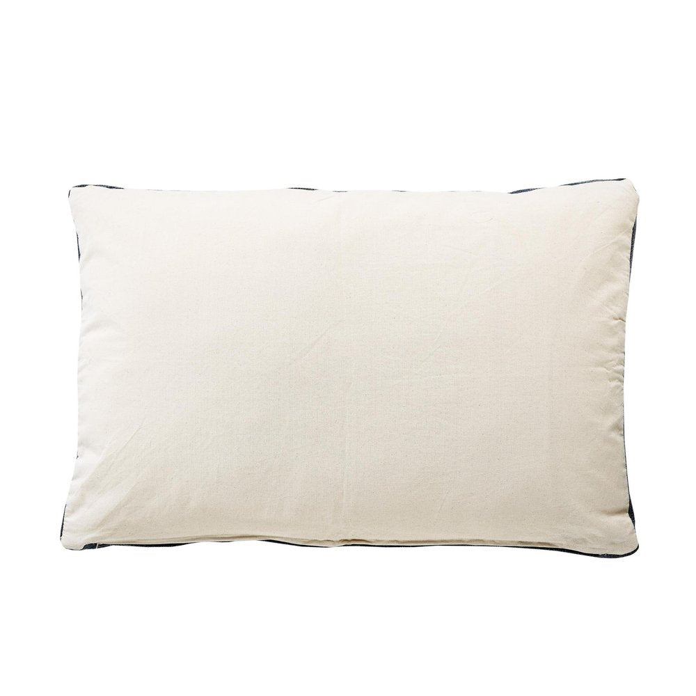 24" X 36" Stonewashed Blue Medallion Pillow Style Pet Bed With Removable Cover. Dog bed isolated on a plain white background, showing a cotton surface.