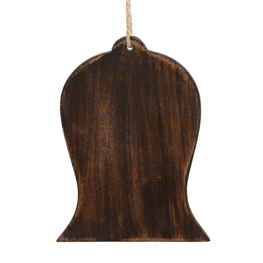 Set of Four Brown Handmade Wood Bell Shaped Ornaments