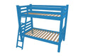 Blue Queen Solid Wood Bunk Bed on a white background