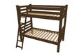 Brown Queen Solid Wood Bunk Bed on a white background