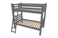 Gray Queen Solid Wood Bunk Bed on a white background