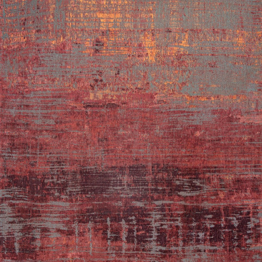 9' X 13' Red and Gray Abstract Non Skid Area Rug