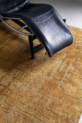 9' X 13' Yellow Abstract Non Skid Area Rug - 108" H x 144" W x 0.2" D in a home interior