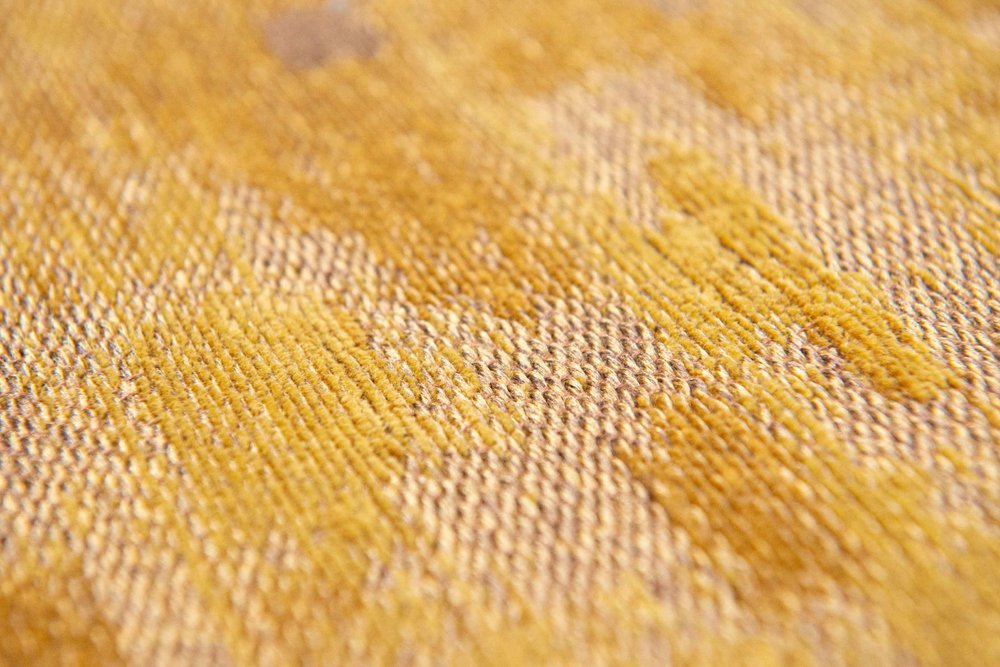 9' X 13' Yellow and Brown Abstract Non Skid Area Rug