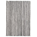 19" Set of Four Black And White Striped Cotton Placemats. Dining linen isolated on a plain white background, in a white linen finish.