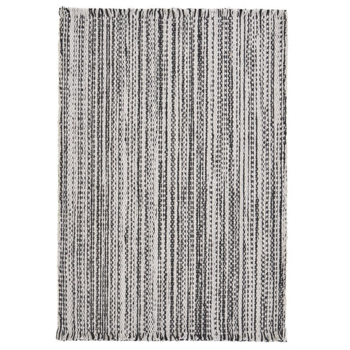 Black and white striped cotton placemats on a white background.