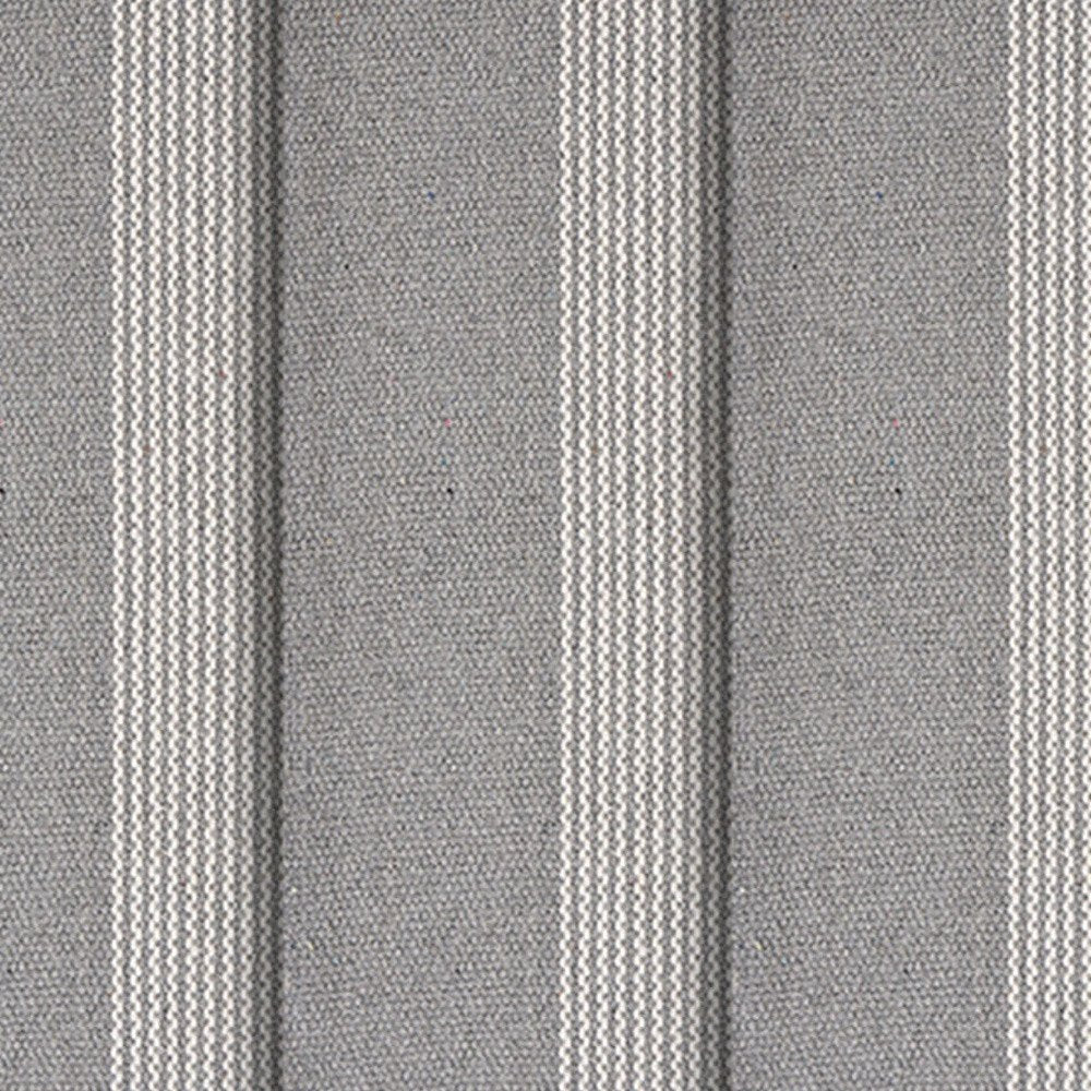 Detail view of 19" Set of Four Gray And White Striped Cotton Placemats, filling the frame with the white linen texture.
