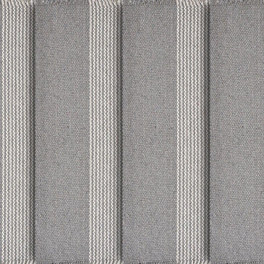 Detail view of 19" Set of Four Gray And White Striped Cotton Placemats, filling the frame with the gray linen texture.