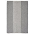 19" Set of Four Gray And White Striped Cotton Placemats. Dining linen isolated on a plain white background, showing a white linen surface.