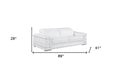 Two Piece White Genuine Leather Five Person Seating Set on a white background