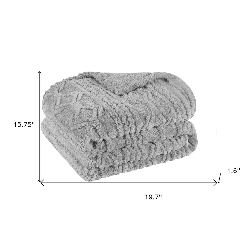 Twin Platinum Fleece Geometric Plush Blanket on a white background