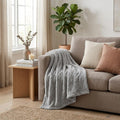 Twin Platinum Fleece Geometric Plush Blanket