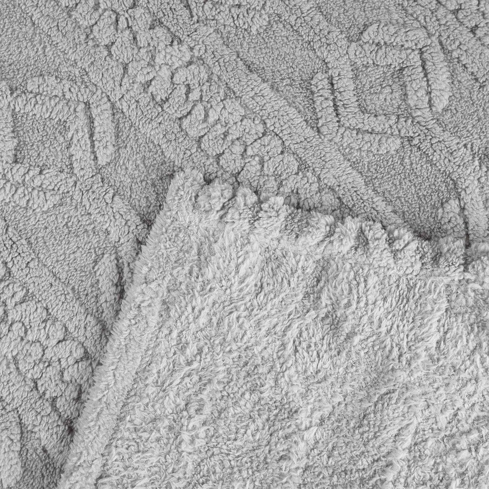 Twin Platinum Fleece Geometric Plush Blanket