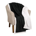 Twin Black Fleece Knitted Plush Blanket on a white background