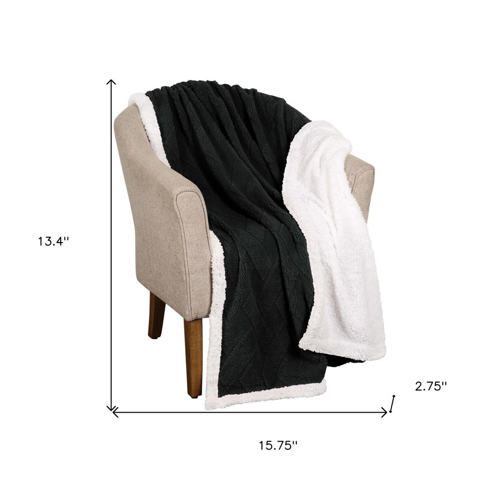 Twin Black Fleece Knitted Plush Blanket