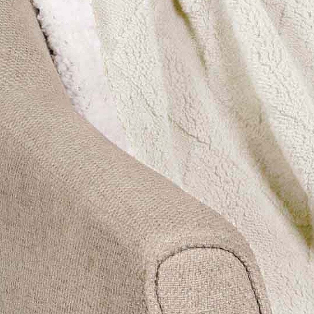 Twin Ivory Fleece Geometric Plush Blanket