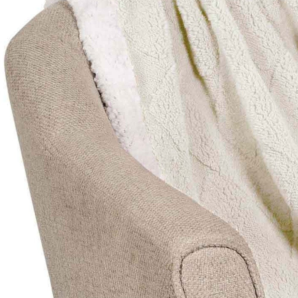 Twin Ivory Fleece Geometric Plush Blanket close-up detail