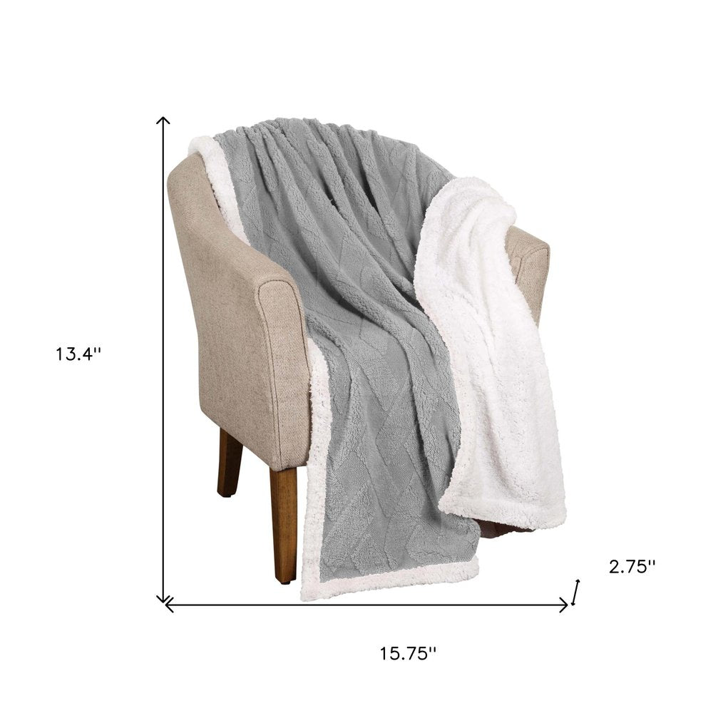 Twin Platinum Fleece Knitted Plush Blanket on a white background