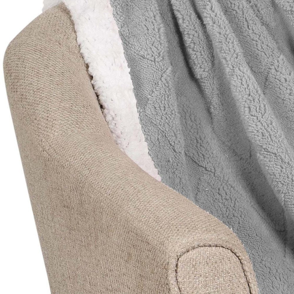 Twin Platinum Fleece Knitted Plush Blanket close-up detail