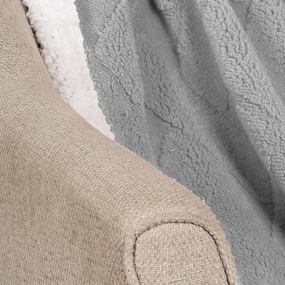 Twin Platinum Fleece Knitted Plush Blanket close-up detail