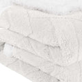 Twin White Fleece Knitted Plush Blanket on a white background