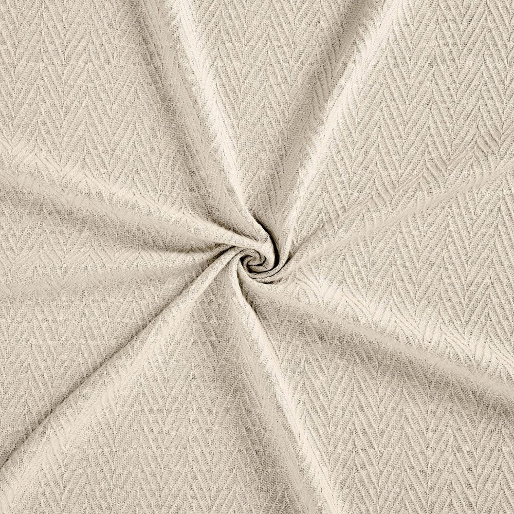 Twin Ivory Cotton Chevron Blanket