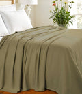Twin Sage Cotton Woven Chevron Blanket