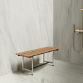18" X 34" Brown Teak Rectangular Shower Bench