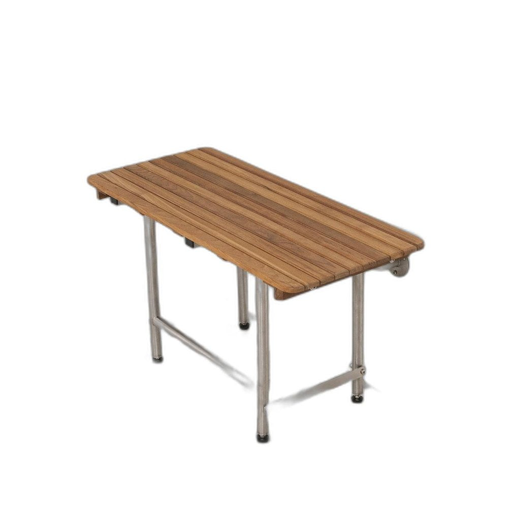 18" X 36" Brown Teak Rectangular Shower Bench