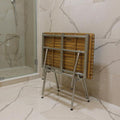 18" X 40" Brown Teak Rectangular Shower Bench