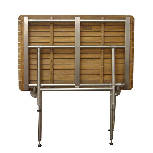 18" X 40" Brown Teak Rectangular Shower Bench - 18.00" H x 40.00" W x 24.00" D