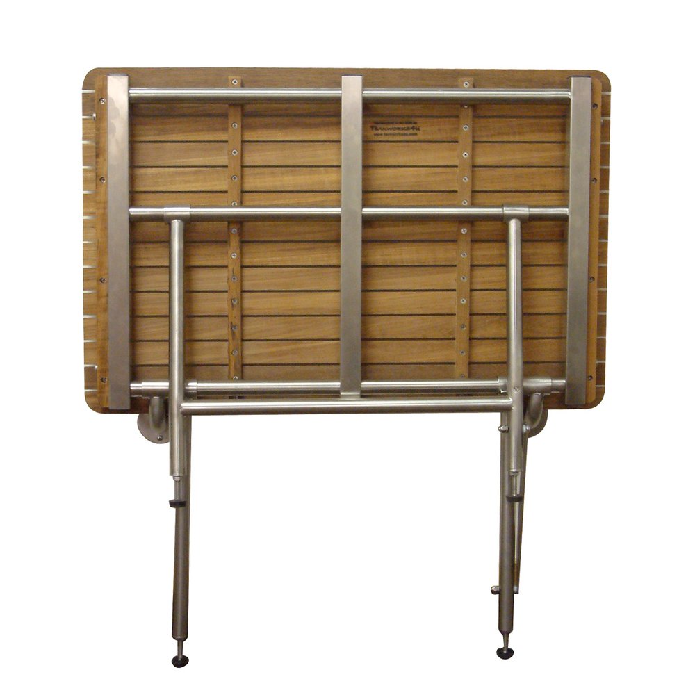18" X 42" Brown Teak Rectangular Shower Bench