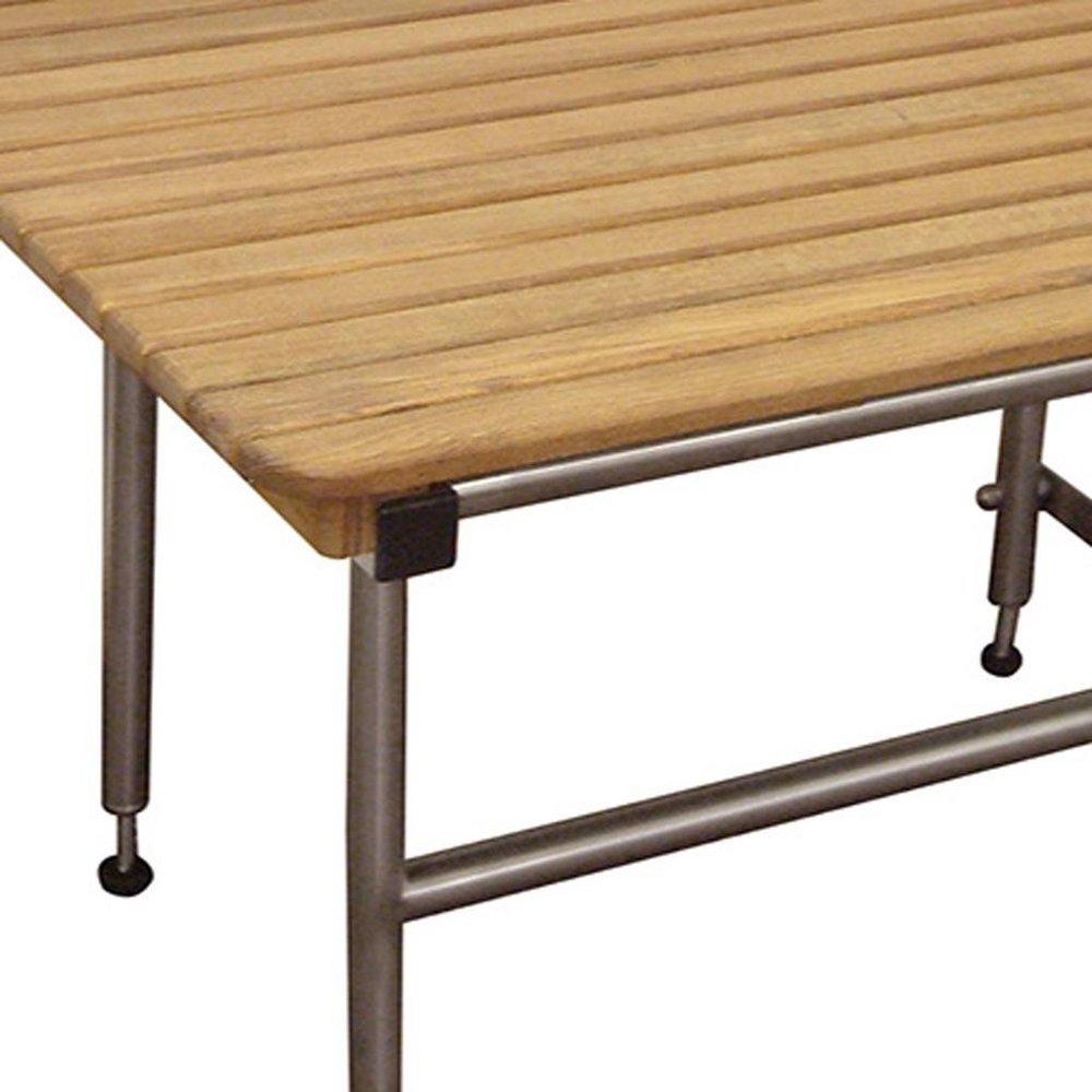 18" X 42" Brown Teak Rectangular Shower Bench