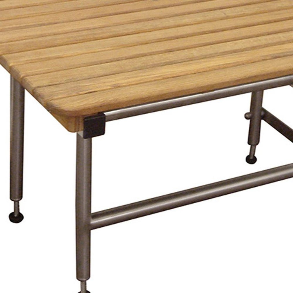 18" X 48" Brown Teak Rectangular Shower Bench