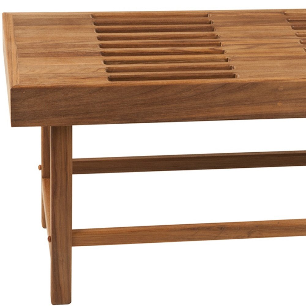 18" X 38" Brown Teak Rectangular Shower Bench