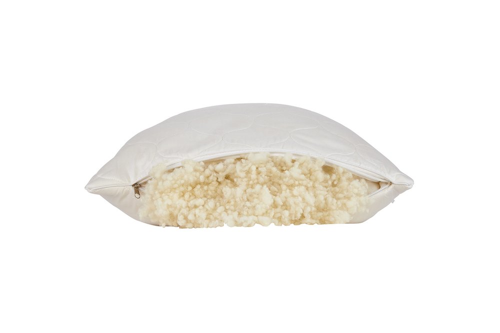 Cotton Wool Hypoallergenic Queen Size Bed Pillow - with Advanced Cooling Technology