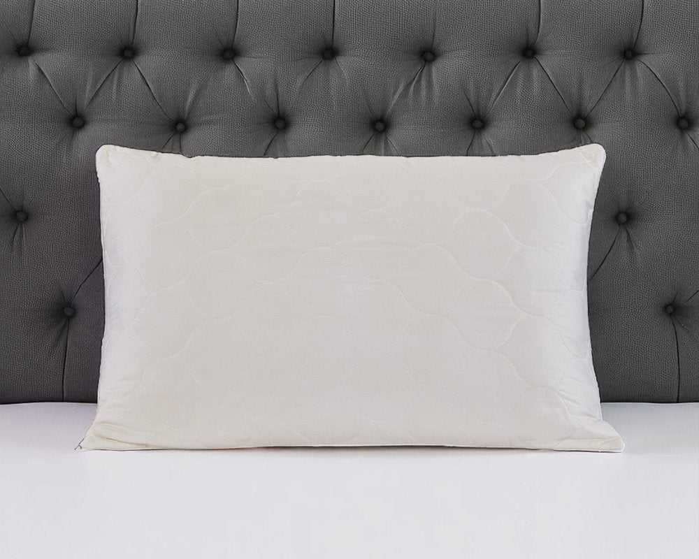 Cotton Wool Hypoallergenic Queen Size Bed Pillow - with Advanced Cooling Technology in a home interior