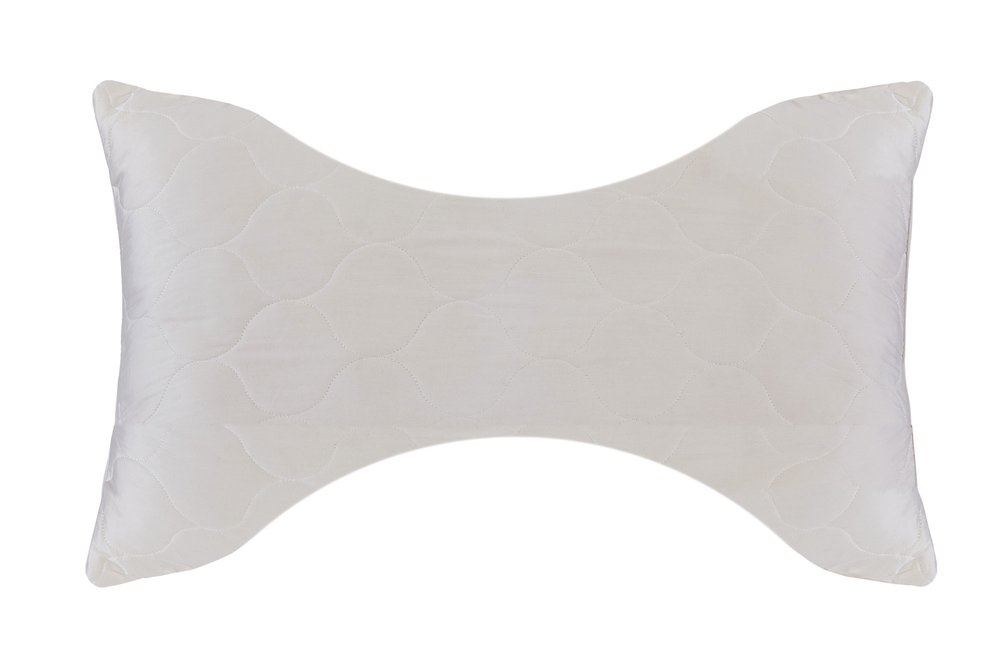 Cotton Wool Hypoallergenic Ergonomic Queen Size Bed Pillow on a white background