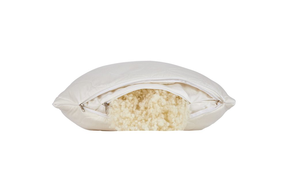 Cotton Wool Hypoallergenic Ergonomic Standard Size Bed Pillow - 5.00" H x 20.00" W x 26.00" D