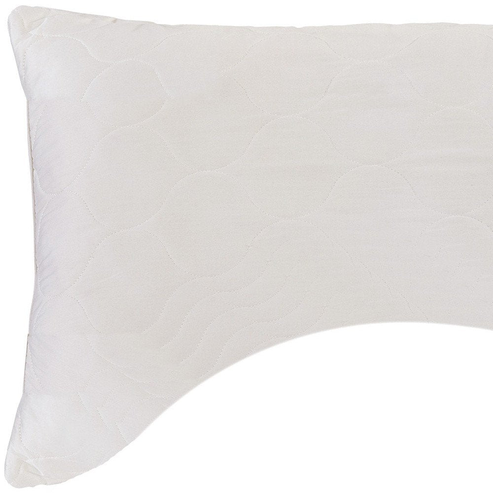 Cotton Wool Hypoallergenic Ergonomic Standard Size Bed Pillow - 5.00" H x 20.00" W x 26.00" D on a white background