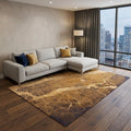 9' X 13' Yellow Abstract Non Skid Area Rug