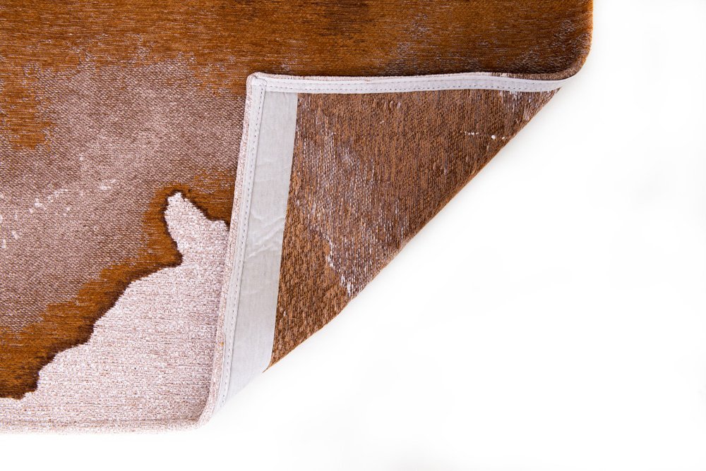 9' X 13' Yellow and Brown Abstract Non Skid Area Rug - SKU 551791 on a white background