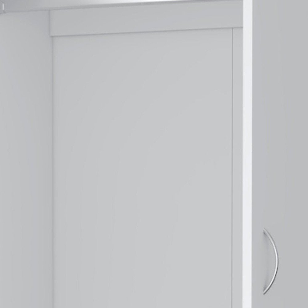 71" White Two Door Three Drawer Combo Dresser on a white background