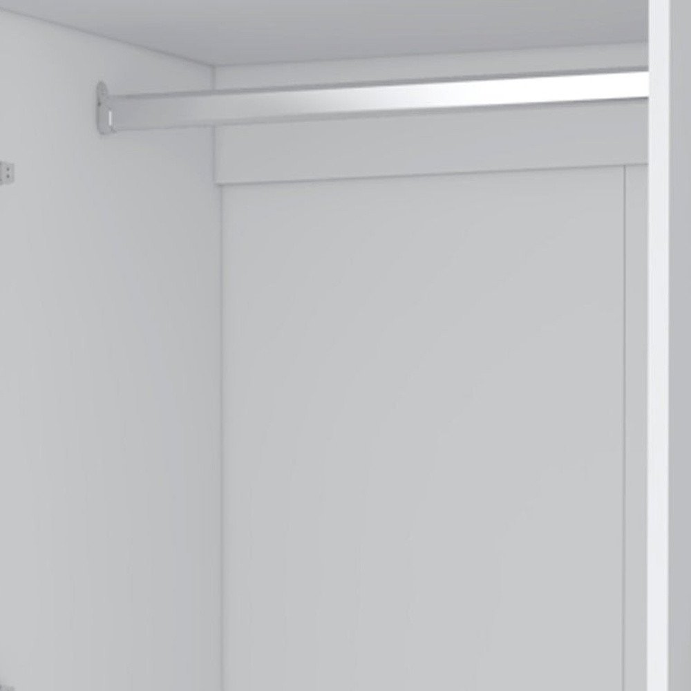 71" White Two Door Three Drawer Combo Dresser on a white background