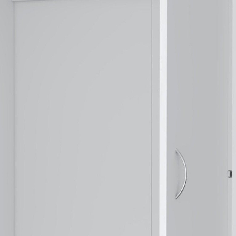 71" White Two Door Three Drawer Combo Dresser on a white background
